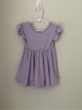 Dot Dot Smile Lavender Flutter Sleeve Casual Dress